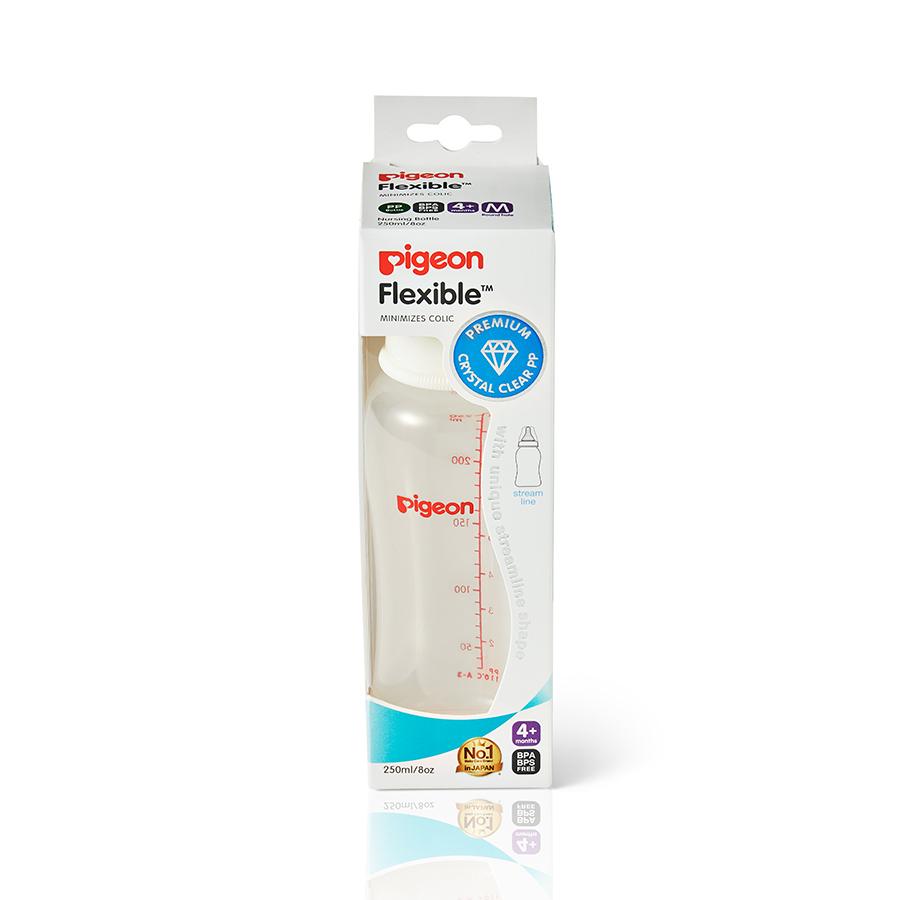 Pigeon Flexible Peristaltic Crystal PP Bottle 250mL