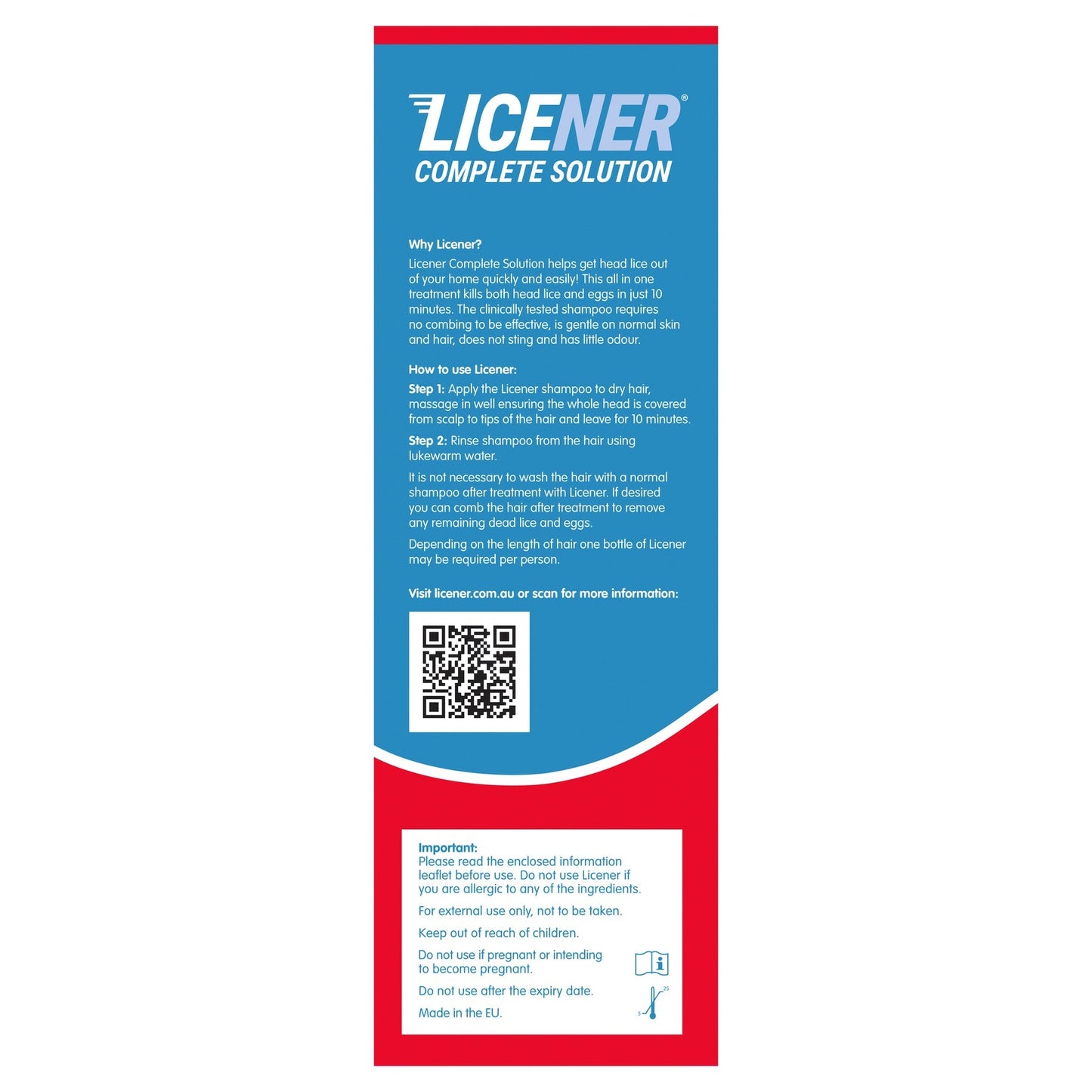 Licener Single Head Lice Treatment 100ml
