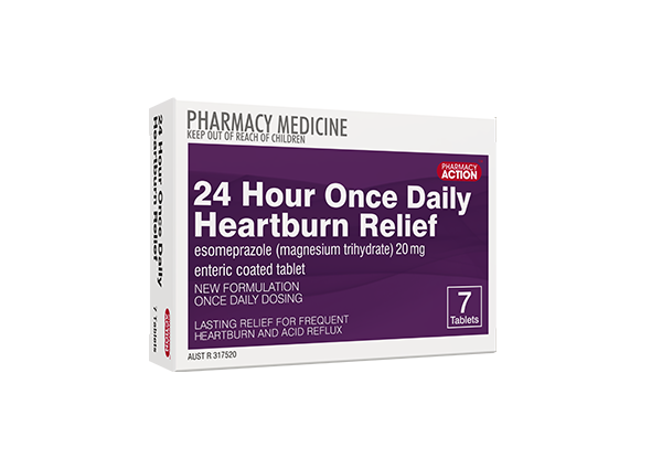 Pharmacy Action 24 Hour Once Daily Heartburn Relief 7 Tablets (Limit ONE per Order)