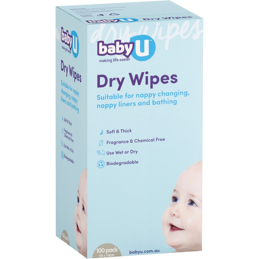 Baby U Dry Wipes 100 Pack