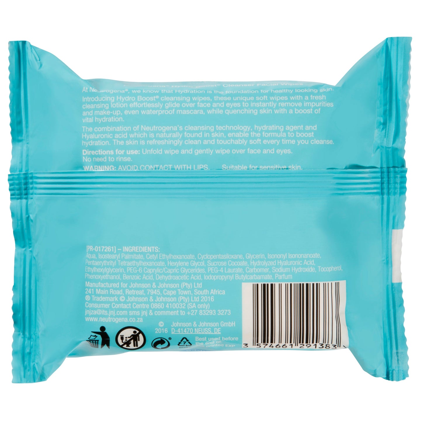 Neutrogena Hydro Boost Cleanser Make-up Remover Facial Wipes 25 Pack
