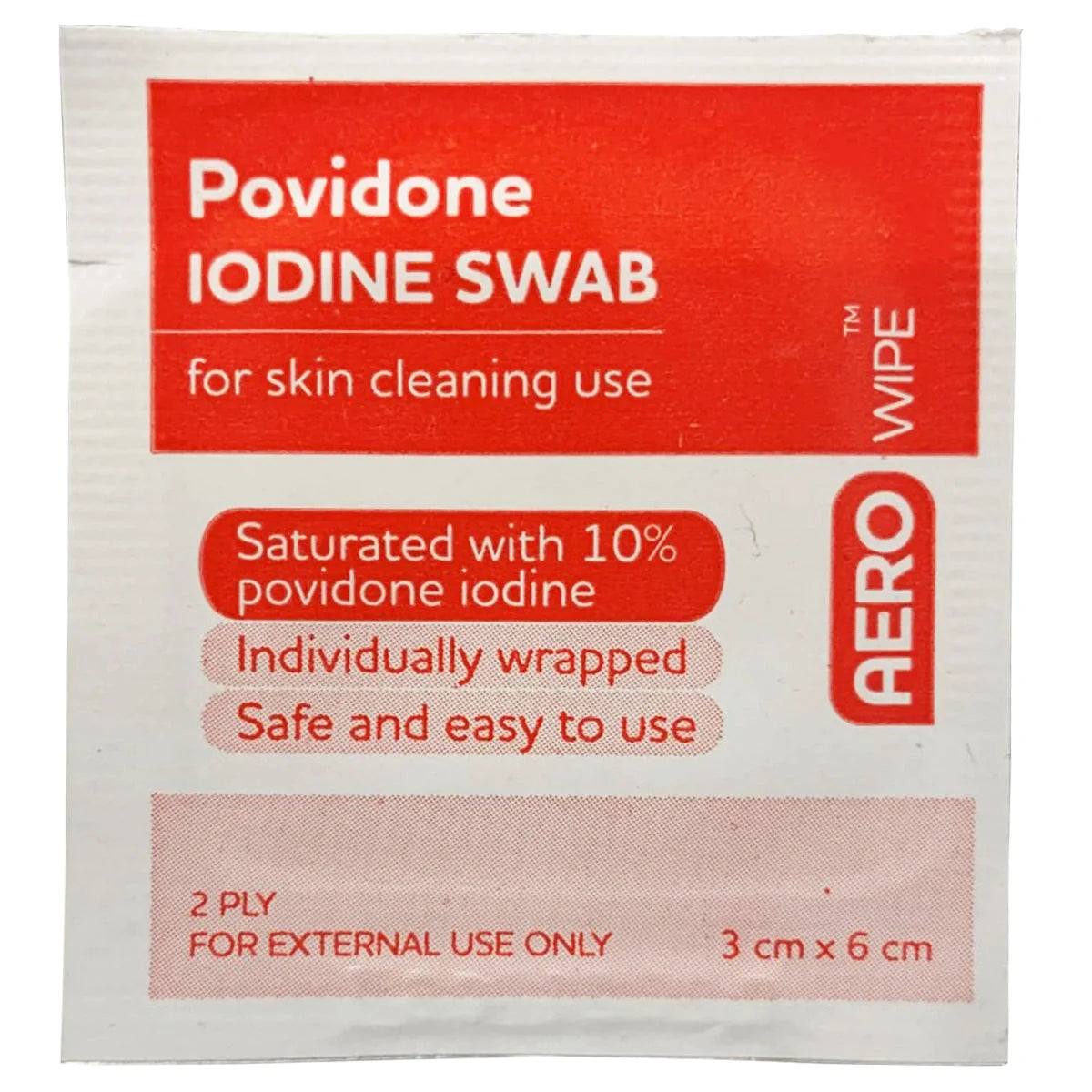 AeroWipe Povidone Iodine Swab 100Pk