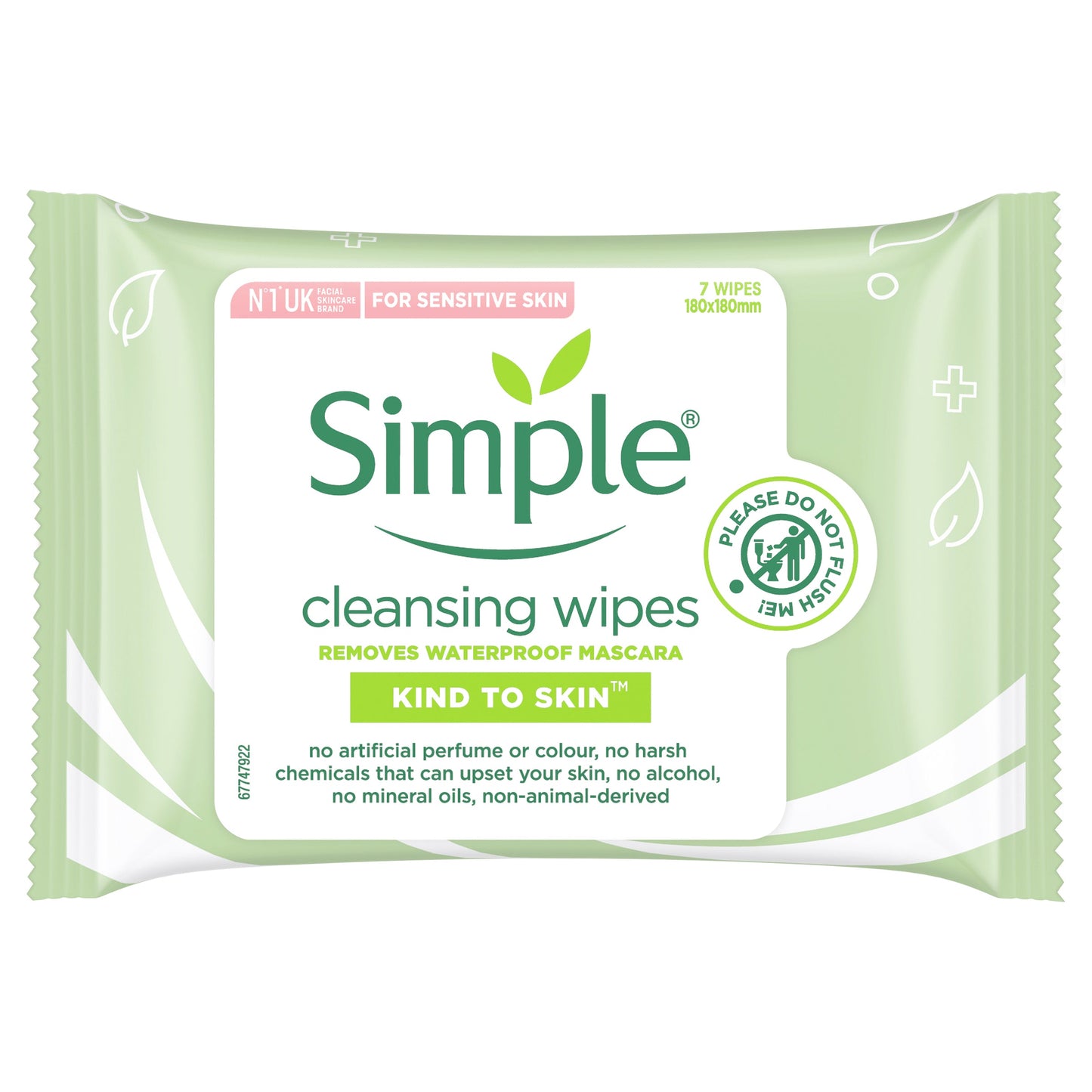 Simple Cleansing Facial Wipes 7 Pack X15