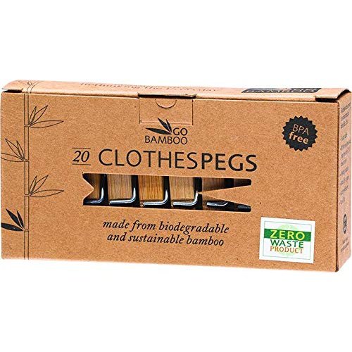 GO BAMBOO Clothes Pegs Biodegradable Bamboo 20