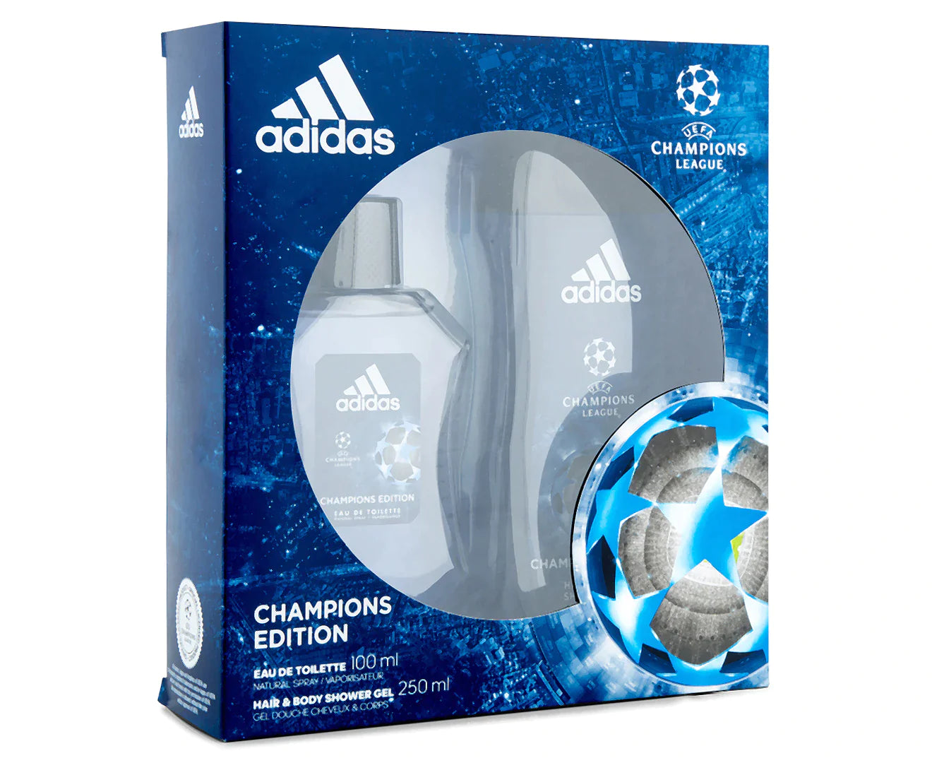 Adidas UEFA Champions League Champions Edition Eau De Toilette 50ml & Shower Gel 2 Piece Set