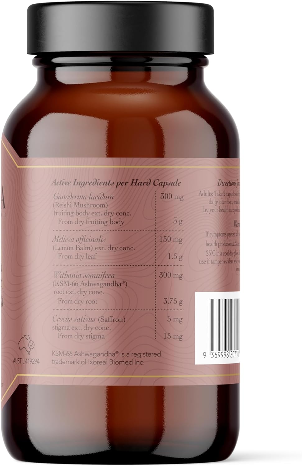 RITUA STRESS Saffron Ashwagandha LemonBalm Reishi 60 Caps