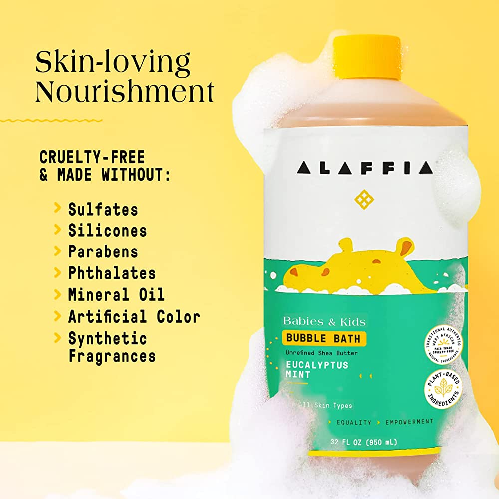 ALAFFIA Kids Bubble Bath Eucalyptus Mint 950ml