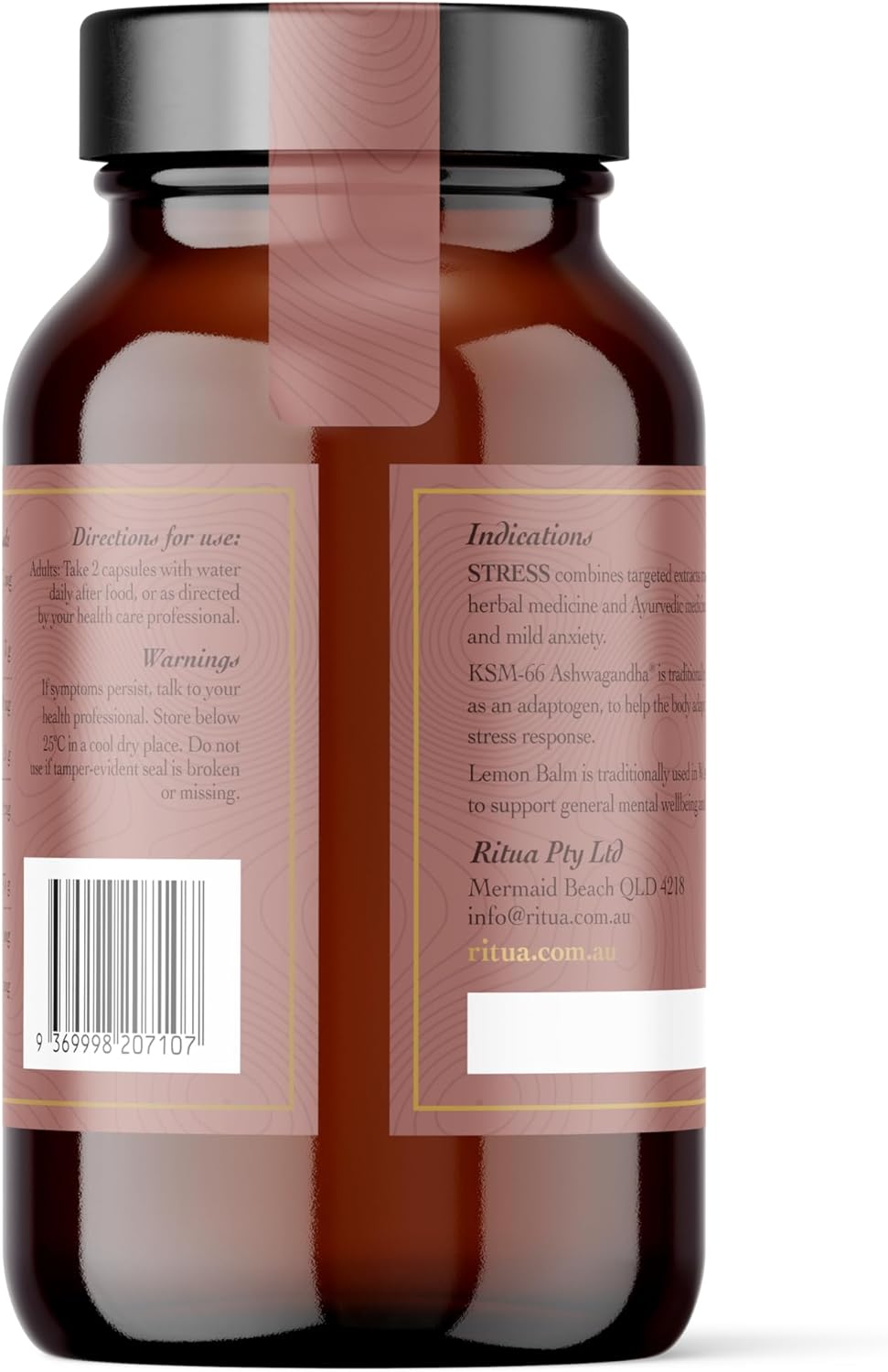 RITUA STRESS Saffron Ashwagandha LemonBalm Reishi 60 Caps