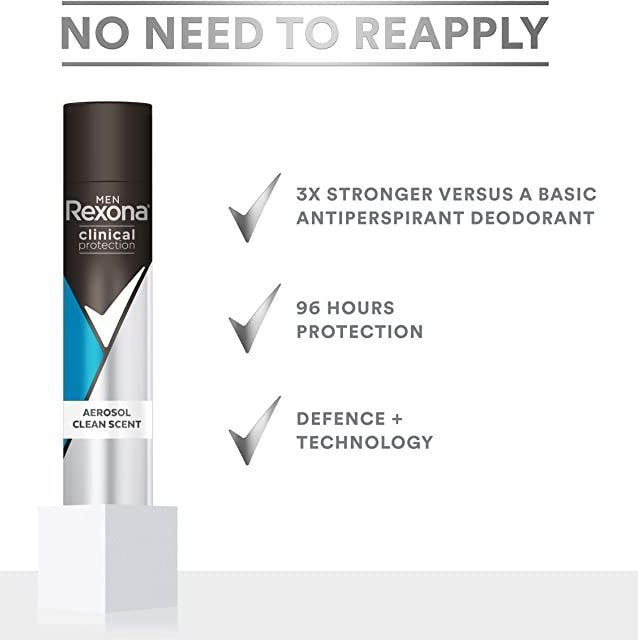 Rexona for Men Clinical Protection Antiperspirant Clean Scent 180ml