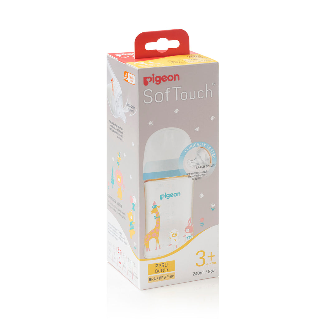 Pigeon SofTouch Bottle PPSU 240mL - Animal