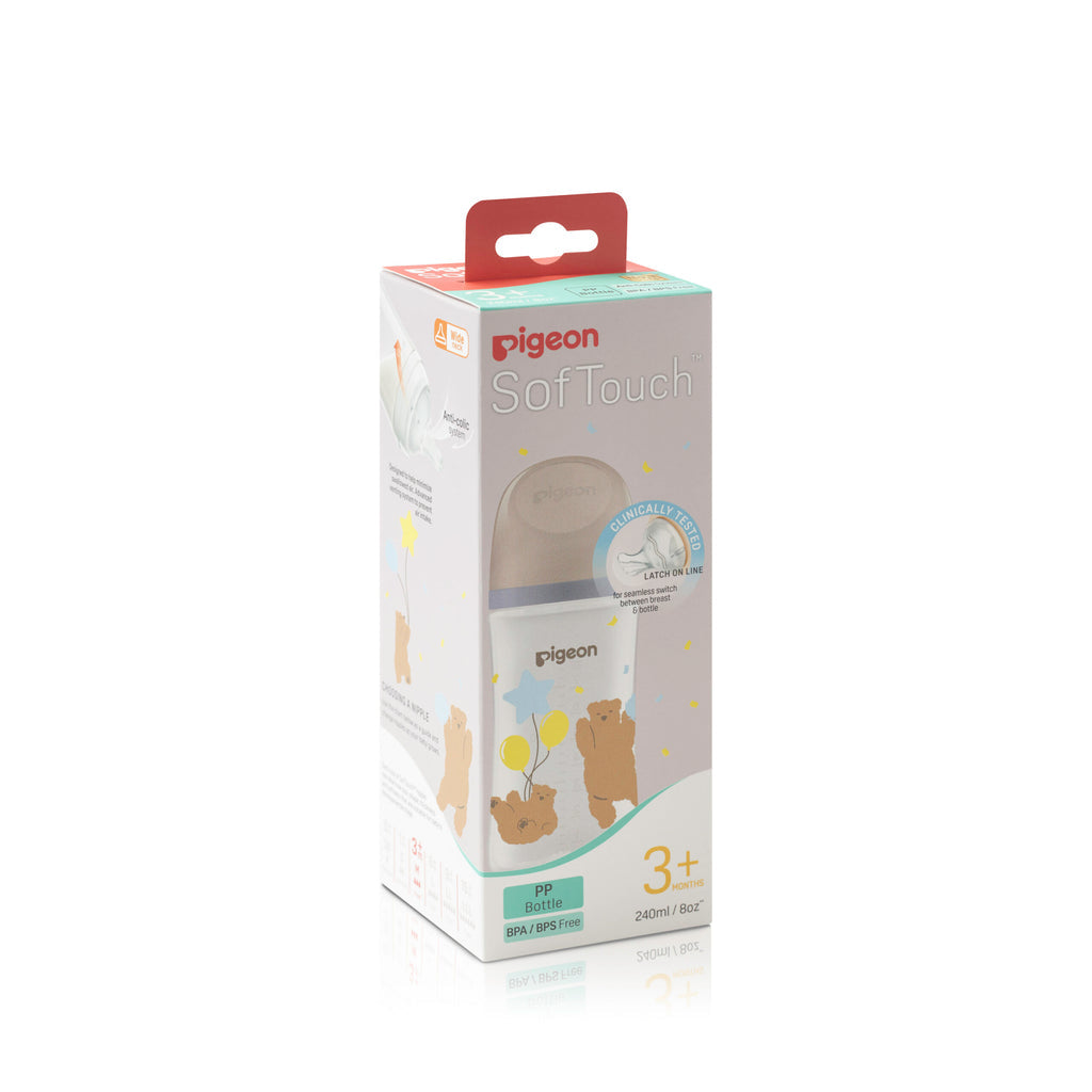 Pigeon SofTouch III Bottle PP 240mL - Bear
