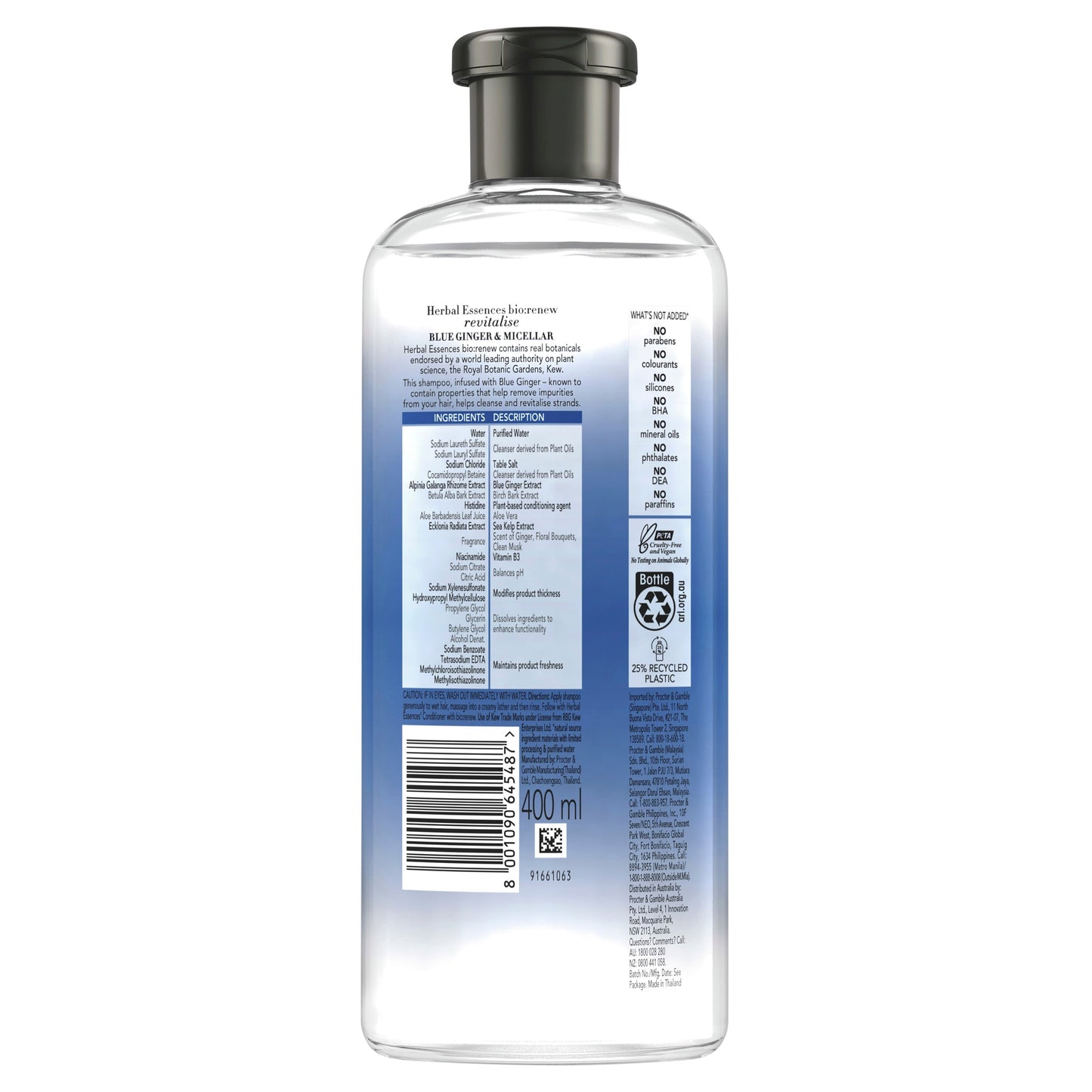 Herbal Essences Bio Renew Blue Ginger & Micellar Shampoo 400ml