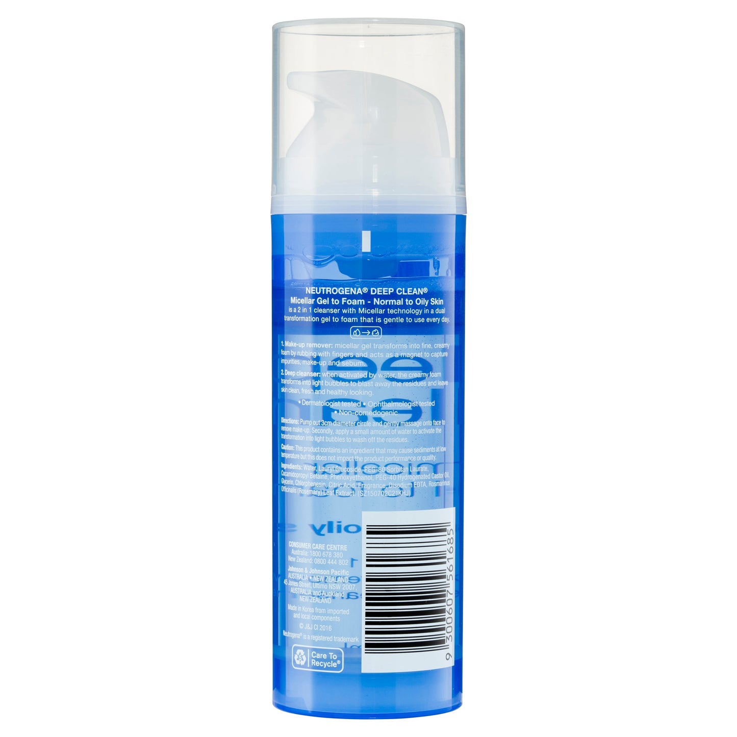 Neutrogena Deep Clean Micellar Gel To Foam Normal To Oily Skin 142ml