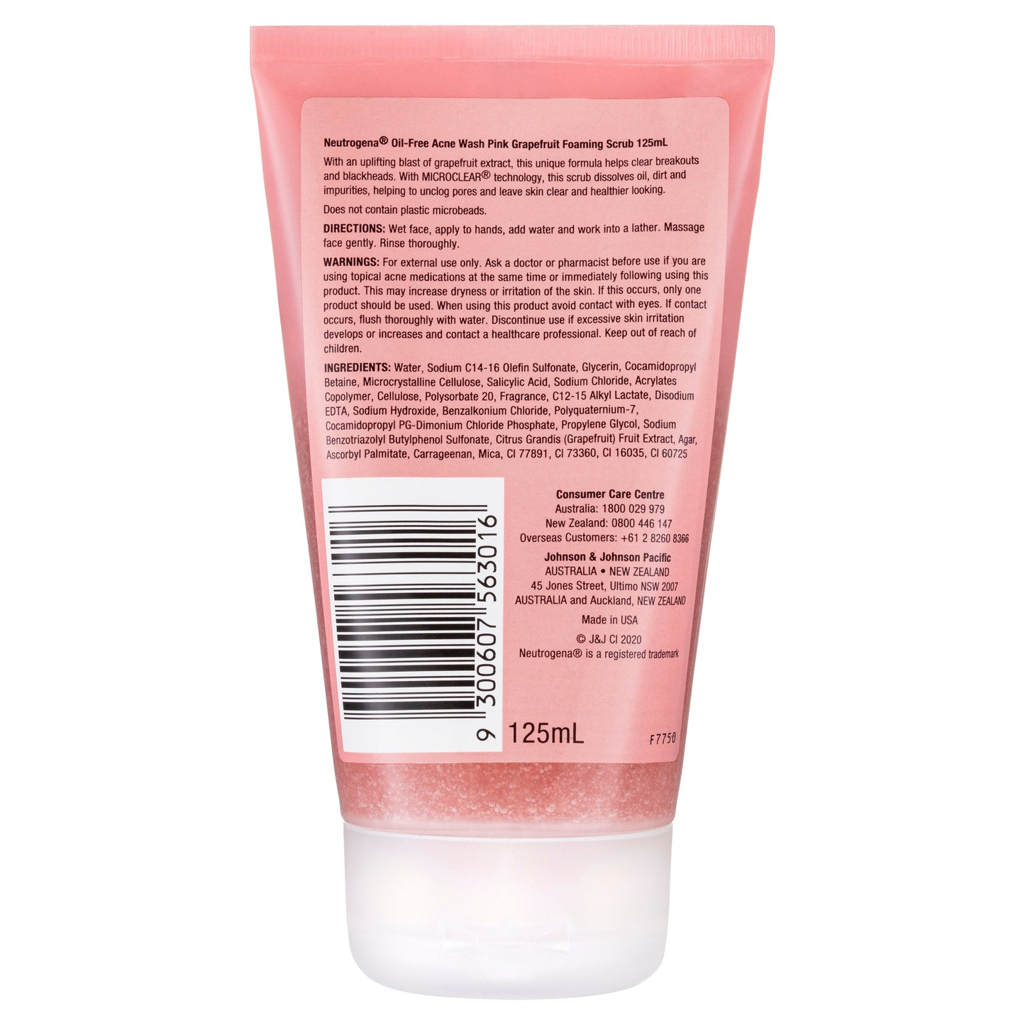 Neutrogena Oil Free Pink Grapefruit Scrub 125ml