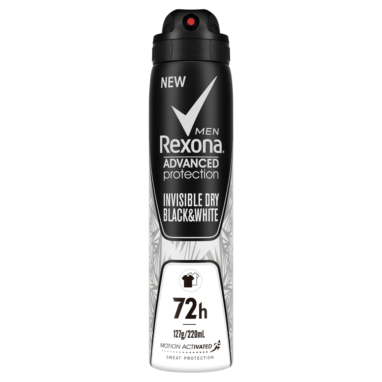 Rexona for Men Antiperspirant Deodorant Invisible ADV Black and White 250ml
