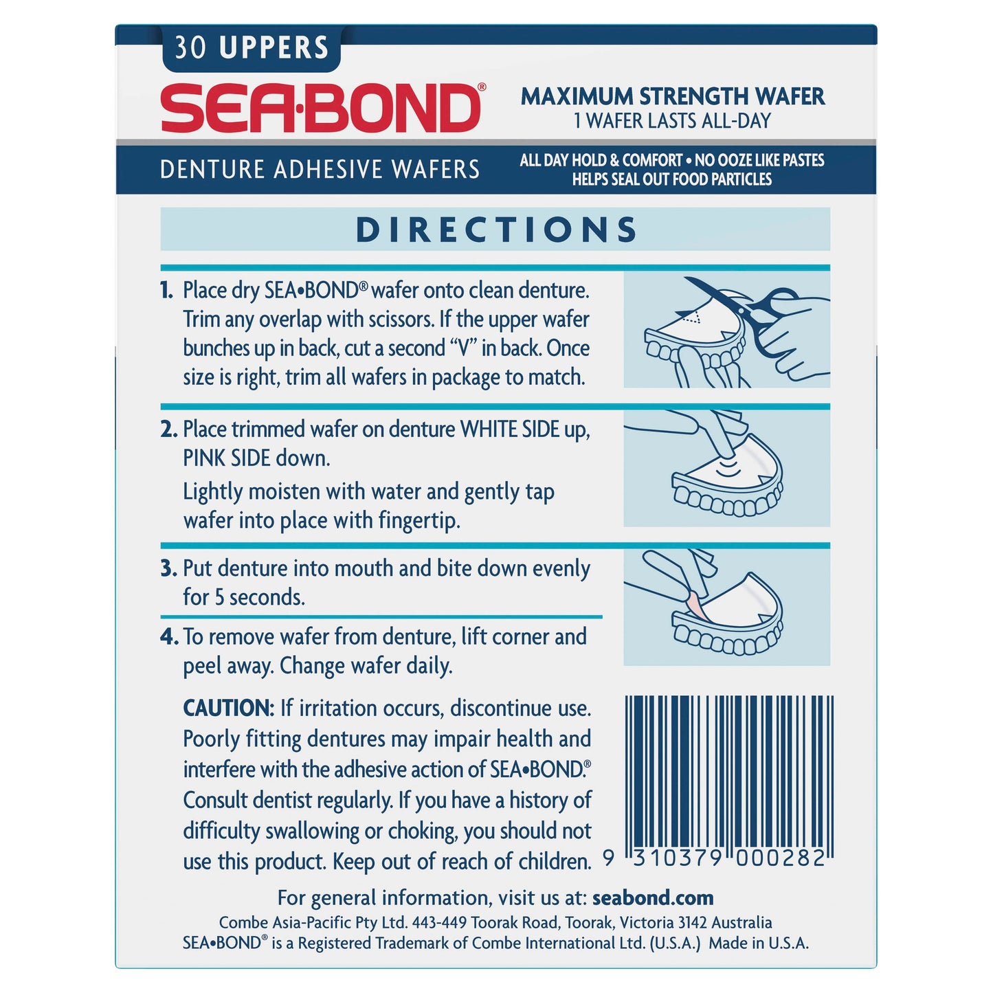 Sea Bond Denture Adhesive Uppers 30