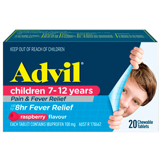 Advil Children 7-12 Years Raspberry 20 Chewable Tablets