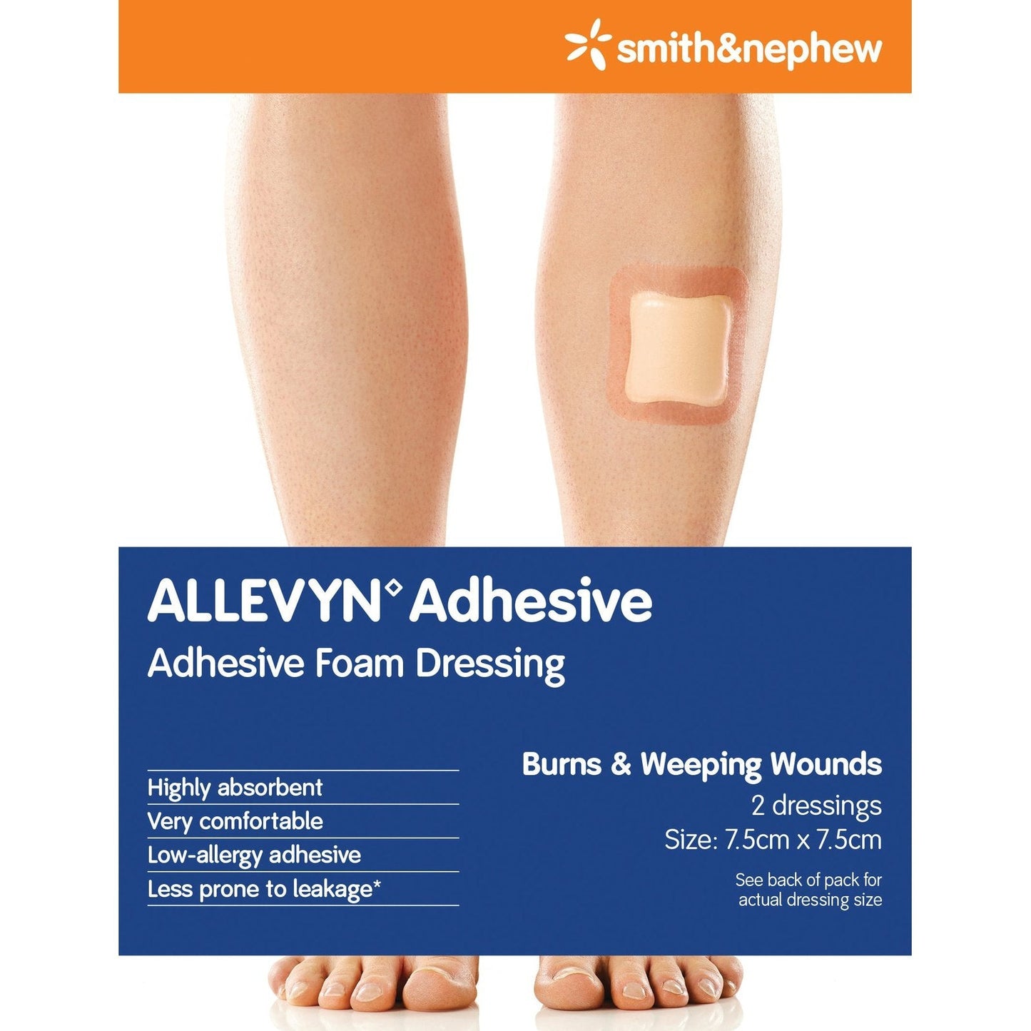 Allevyn Adhesive 7. 5cm X 7. 5cm - 2 Pack