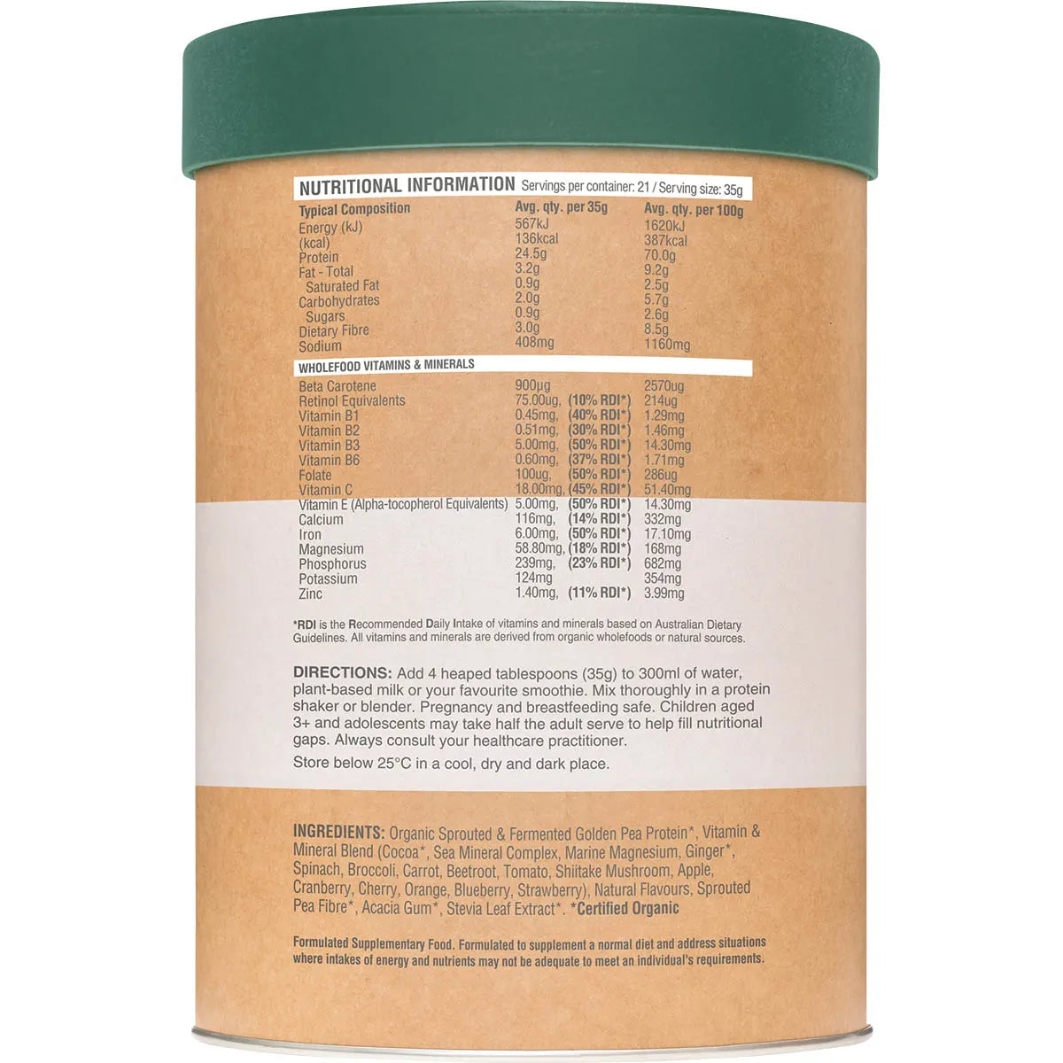 AMAZONIA Raw Protein Daily Nourish Chocolate 750g