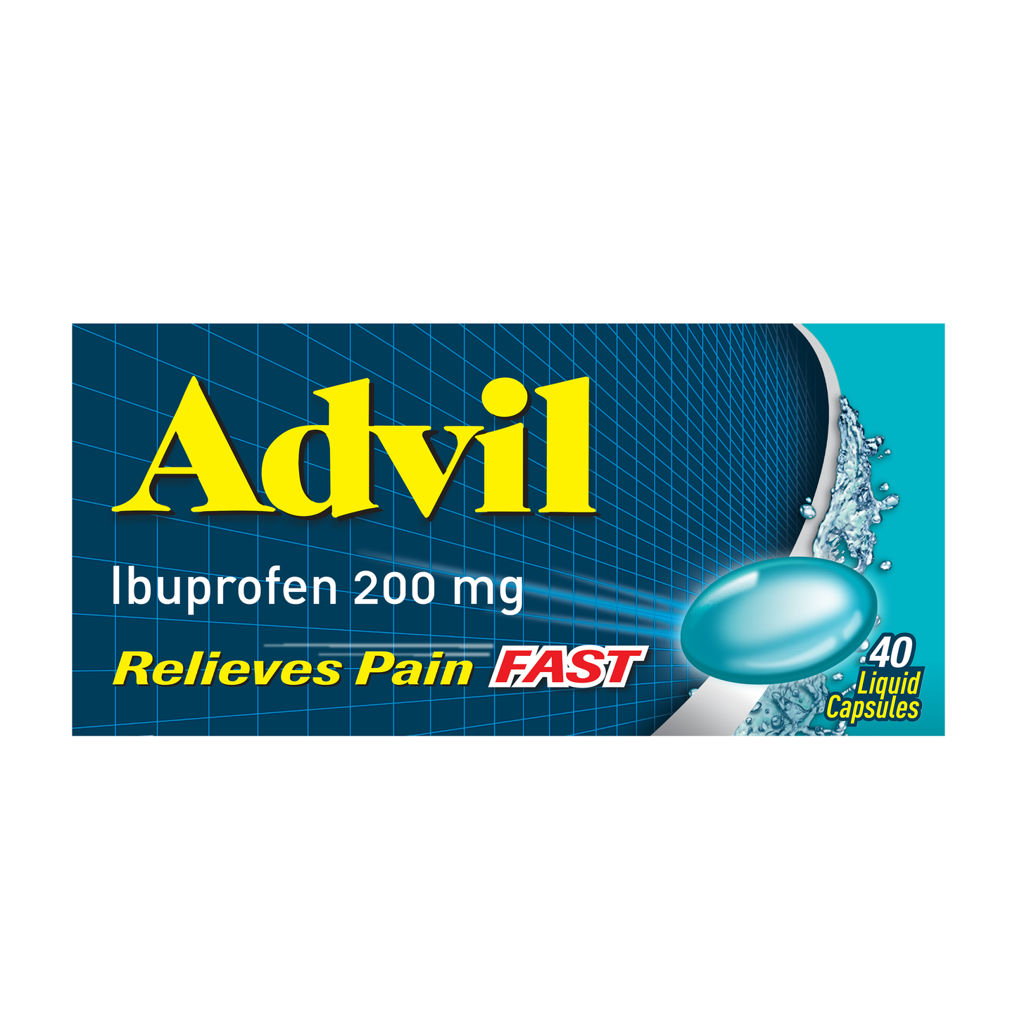 Advil Liquid Capsules for Fast & Effective Pain Relief 200mg Ibuprofen 40 Pack