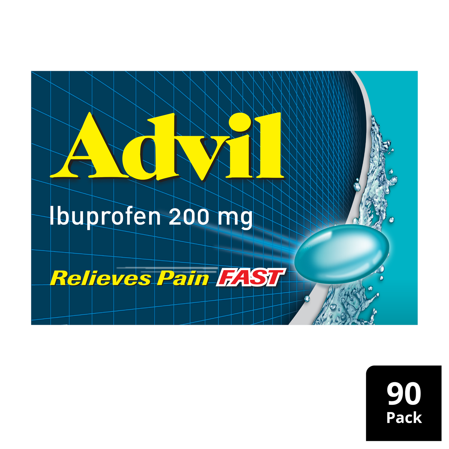 Advil Liquid Capsules for Fast & Effective Pain Relief with Liquid Speed 90 Pack