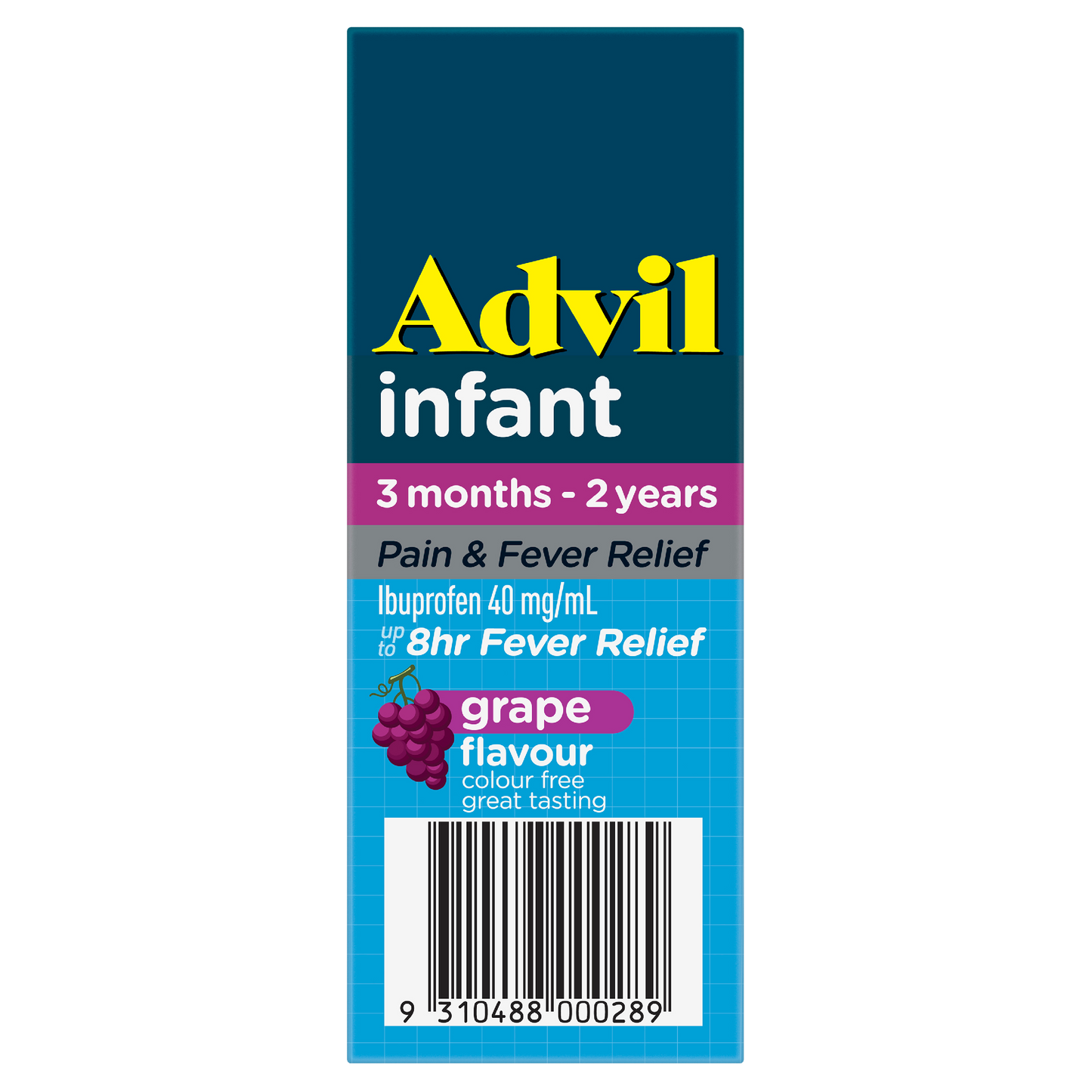 Advil Pain & Fever Infant Drops 3 months-2 years, colour free, up to 8 Hour Fever Relief Ibuprofen Grape 40ml