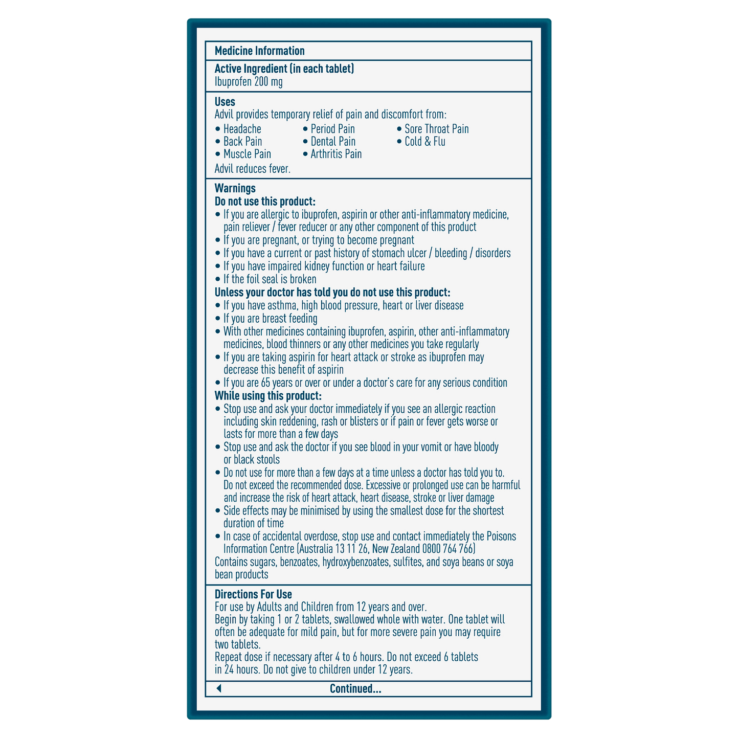 Advil Tablets 200mg Ibuprofen 24 Pack