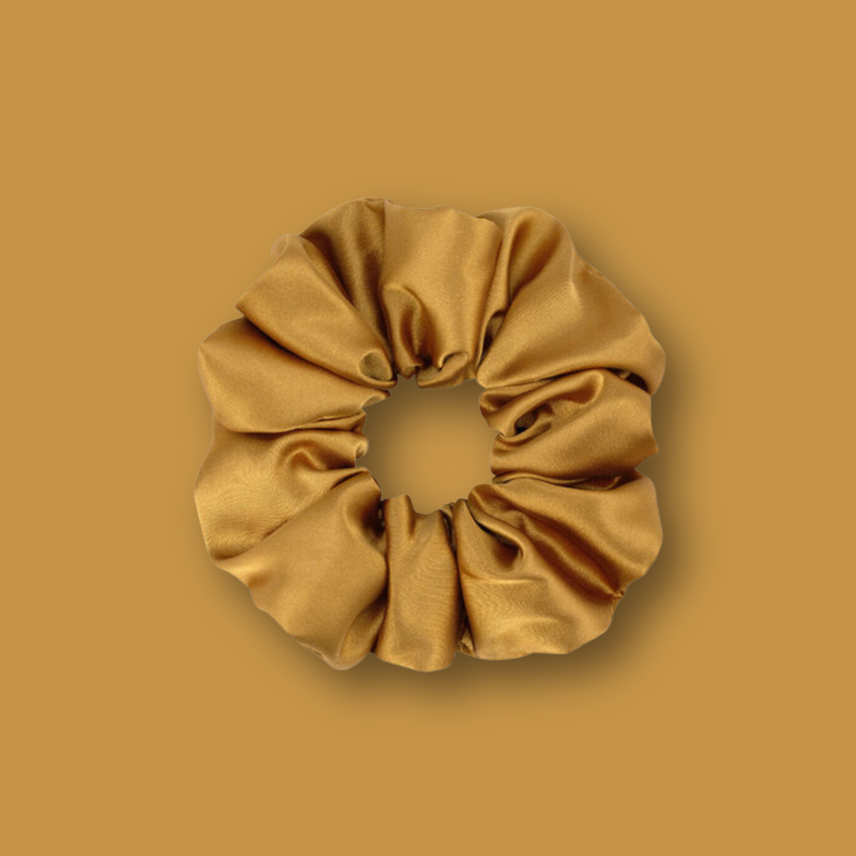 BURNT ORANGE SATIN SCRUNCHIE - 1 PK