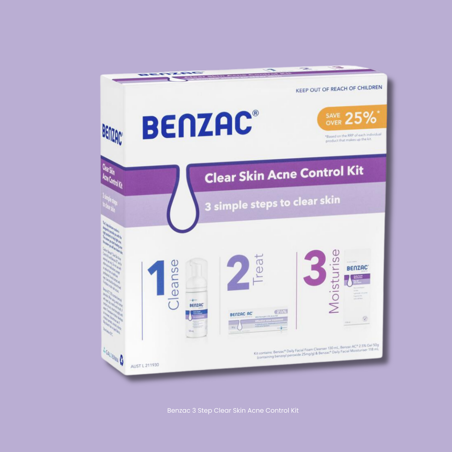 Benzac 3 Step Clear Skin Acne Control Kit
