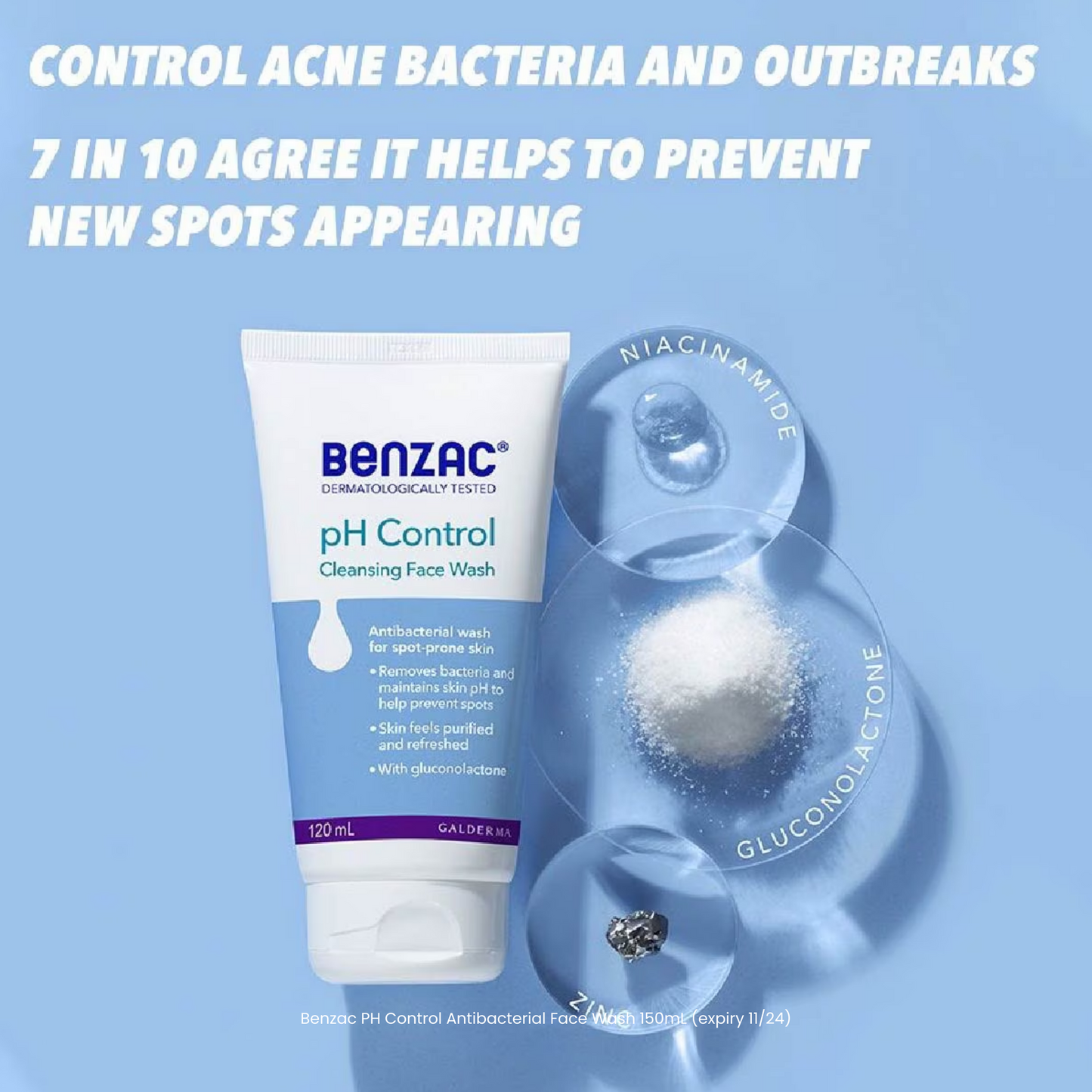 Benzac PH Control Antibacterial Face Wash 150m