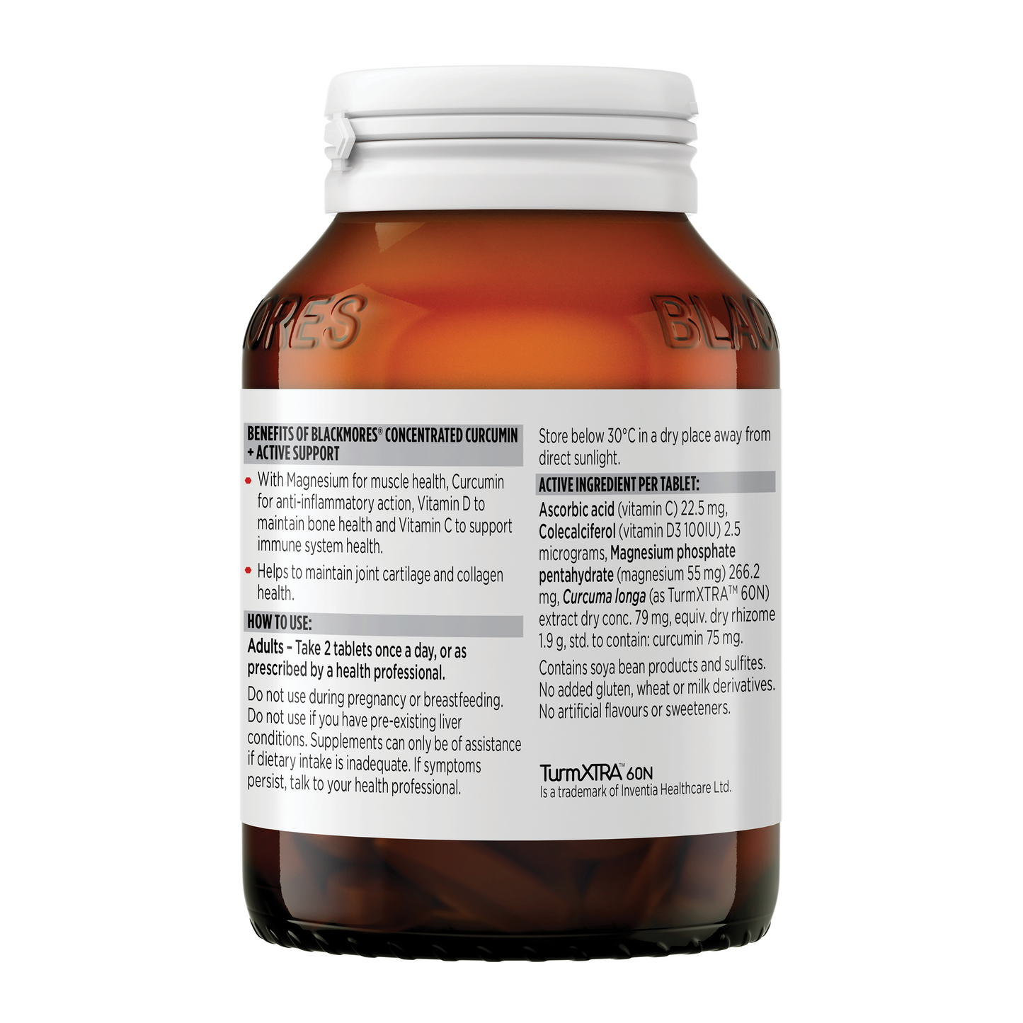 Blackmores Concentrated Curcumin + Active Support 120s