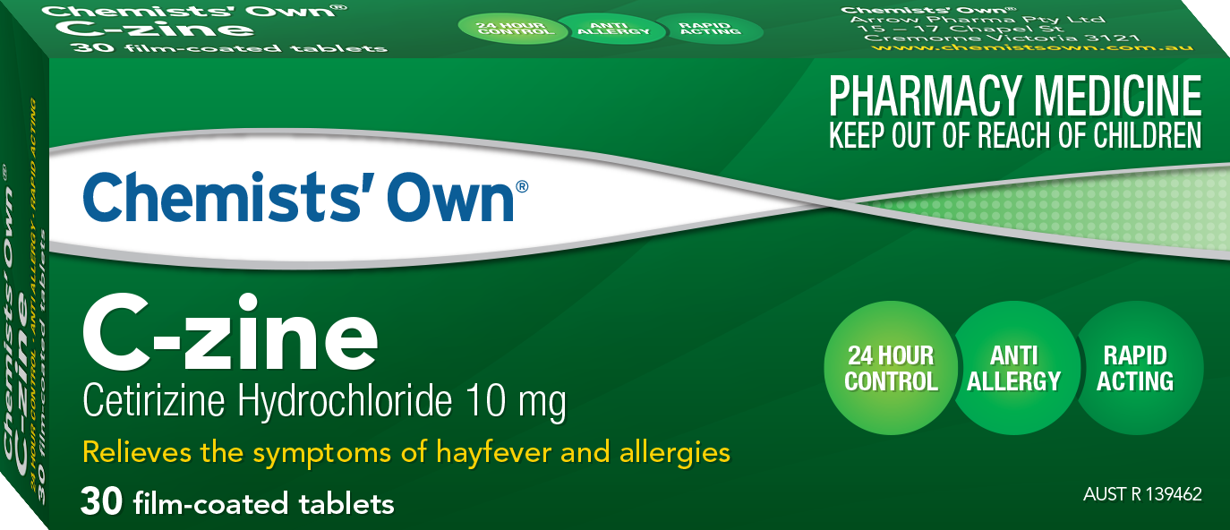 3x Chemists's Own Mometasone Furoate Spray (Nasonex Generic Alternate) + C-Zine 30x Cetirizine 10mg (Zyrtec Generic Alternate)