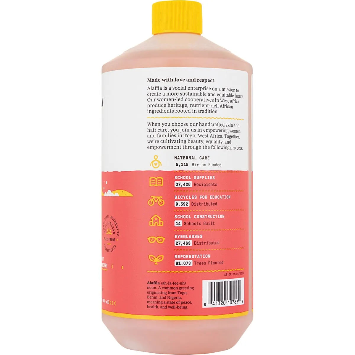 ALAFFIA Kids Bubble Bath Coconut Strawberry 950ml