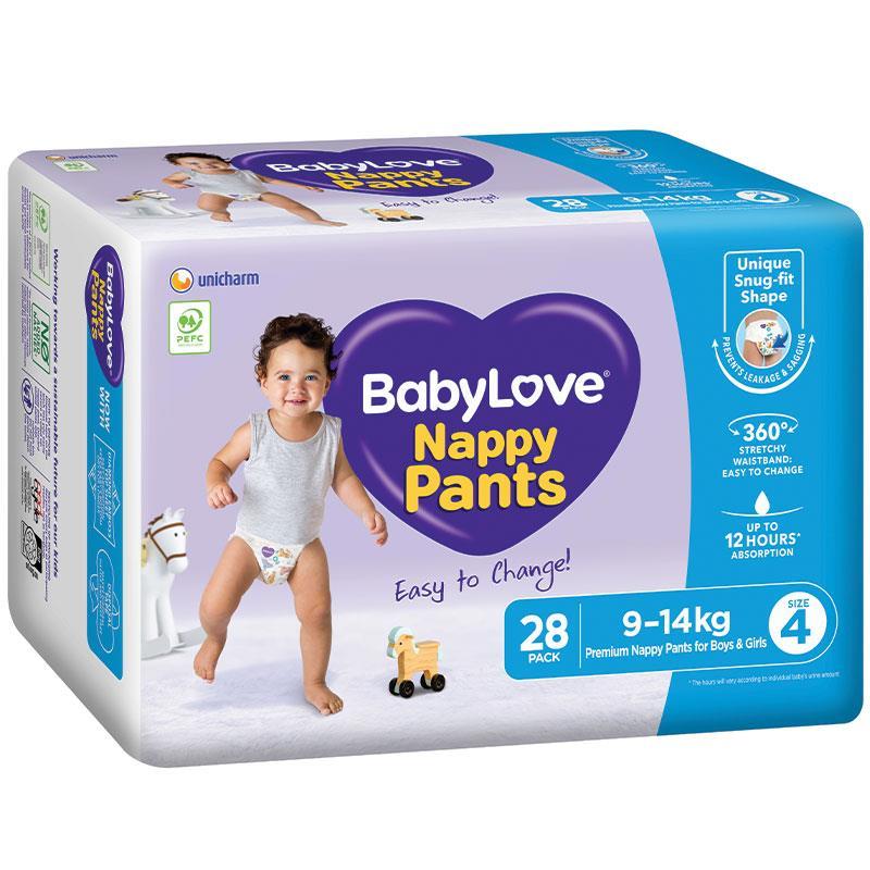 BabyLove Nappy Pants Toddler Size 4, 9-14kg 28 Pack
