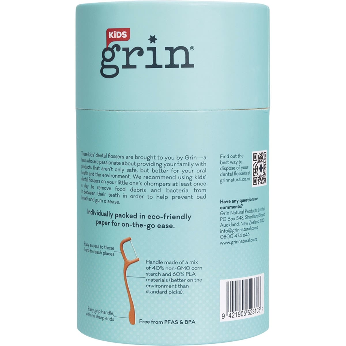 GRIN Biodegradable Dental Flossers Kid's 45