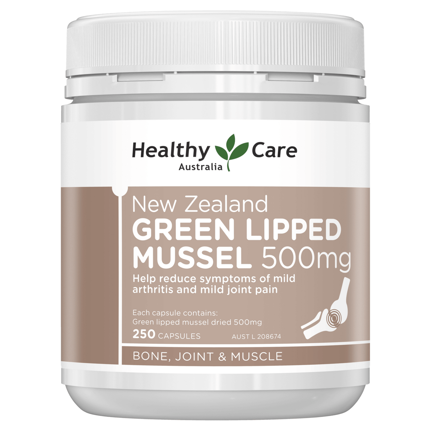 Healthy Care New Zealand Green Lipped Mussel 500mg 250 Capsules