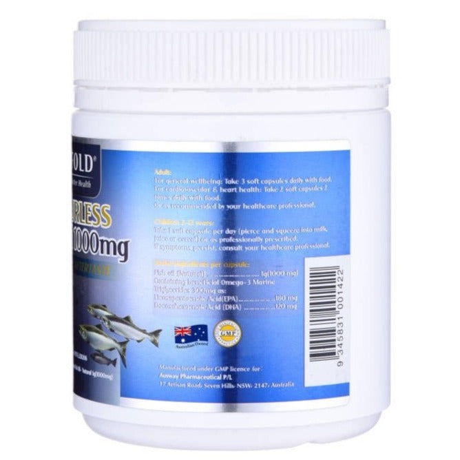 Rifold Odourless Fish Oil 1000mg 200 Capsules