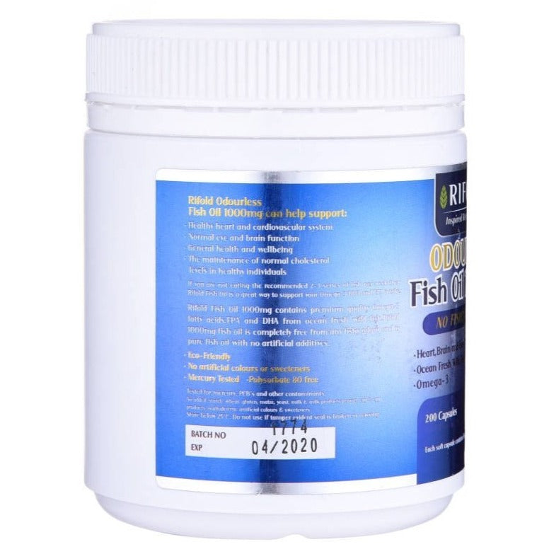 Rifold Odourless Fish Oil 1000mg 200 Capsules