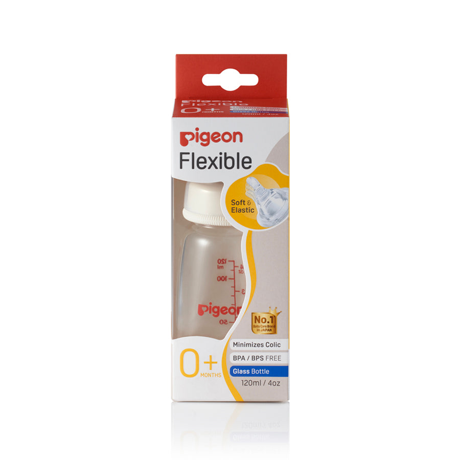 Pigeon Flexible Peristaltic Glass Bottle 120mL