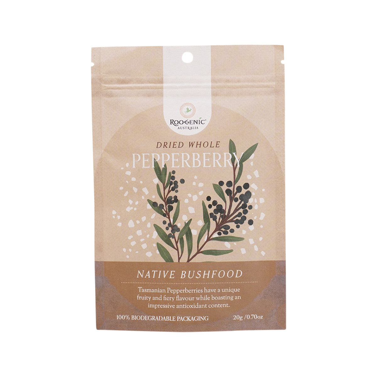 Roogenic Australia Native Bushfood Dried Whole Pepperberry 20g