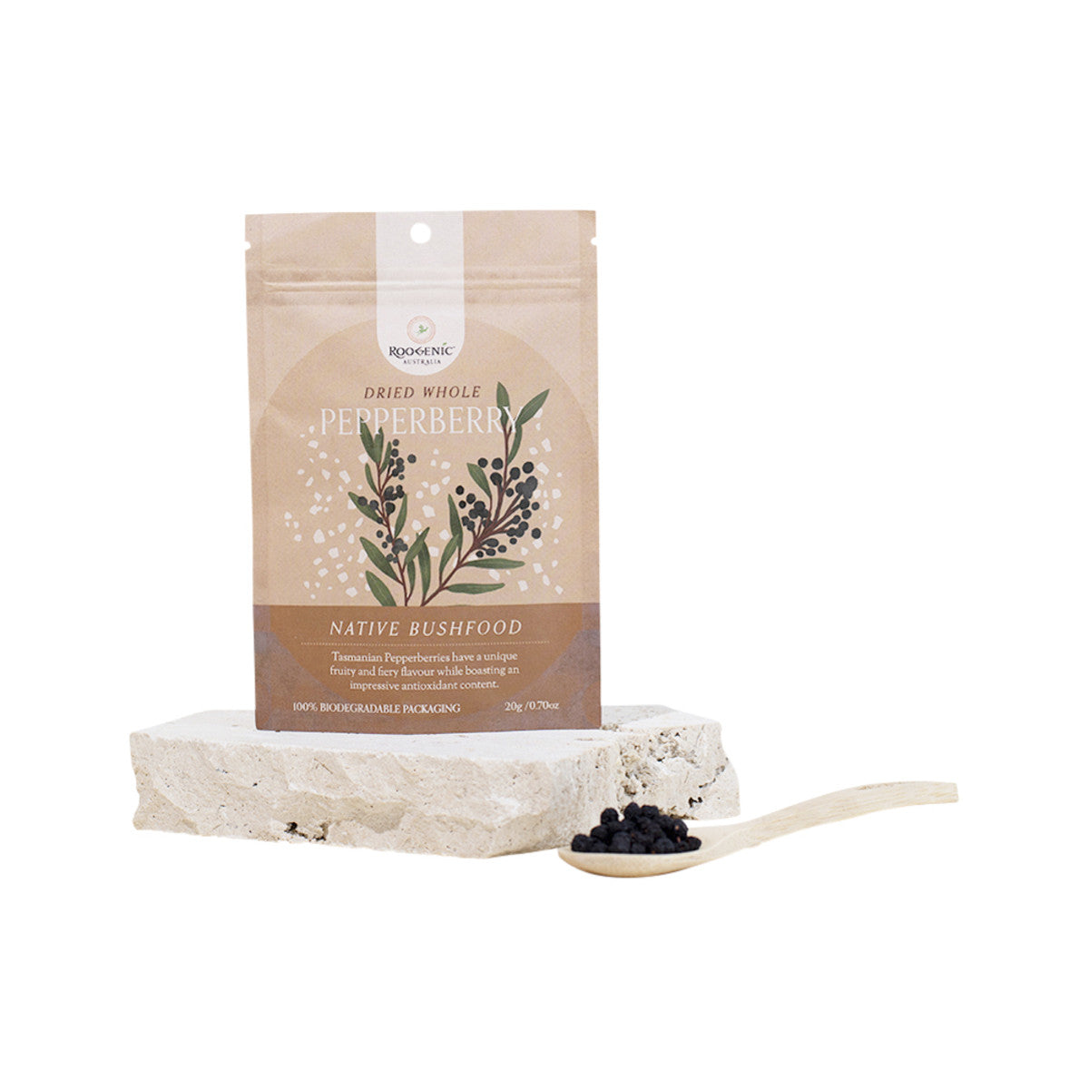 Roogenic Australia Native Bushfood Dried Whole Pepperberry 20g