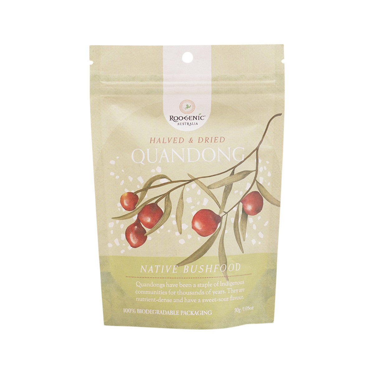 Roogenic Australia Native Bushfood Halved & Dried Quandong 30g