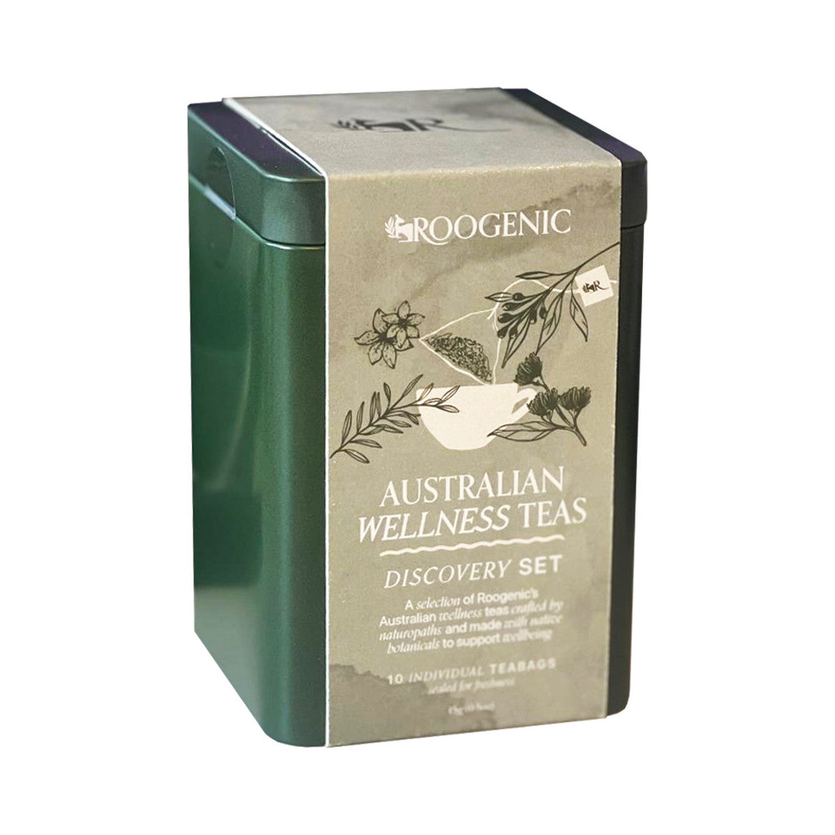 Roogenic Australia Australian Wellness Teas Discovery Set Tin x 10 Assorted Tea Bags