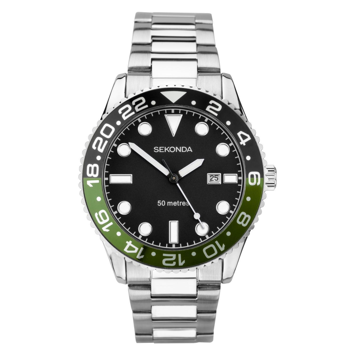 Sekonda Ocean Silver & Black Watch - SK30197