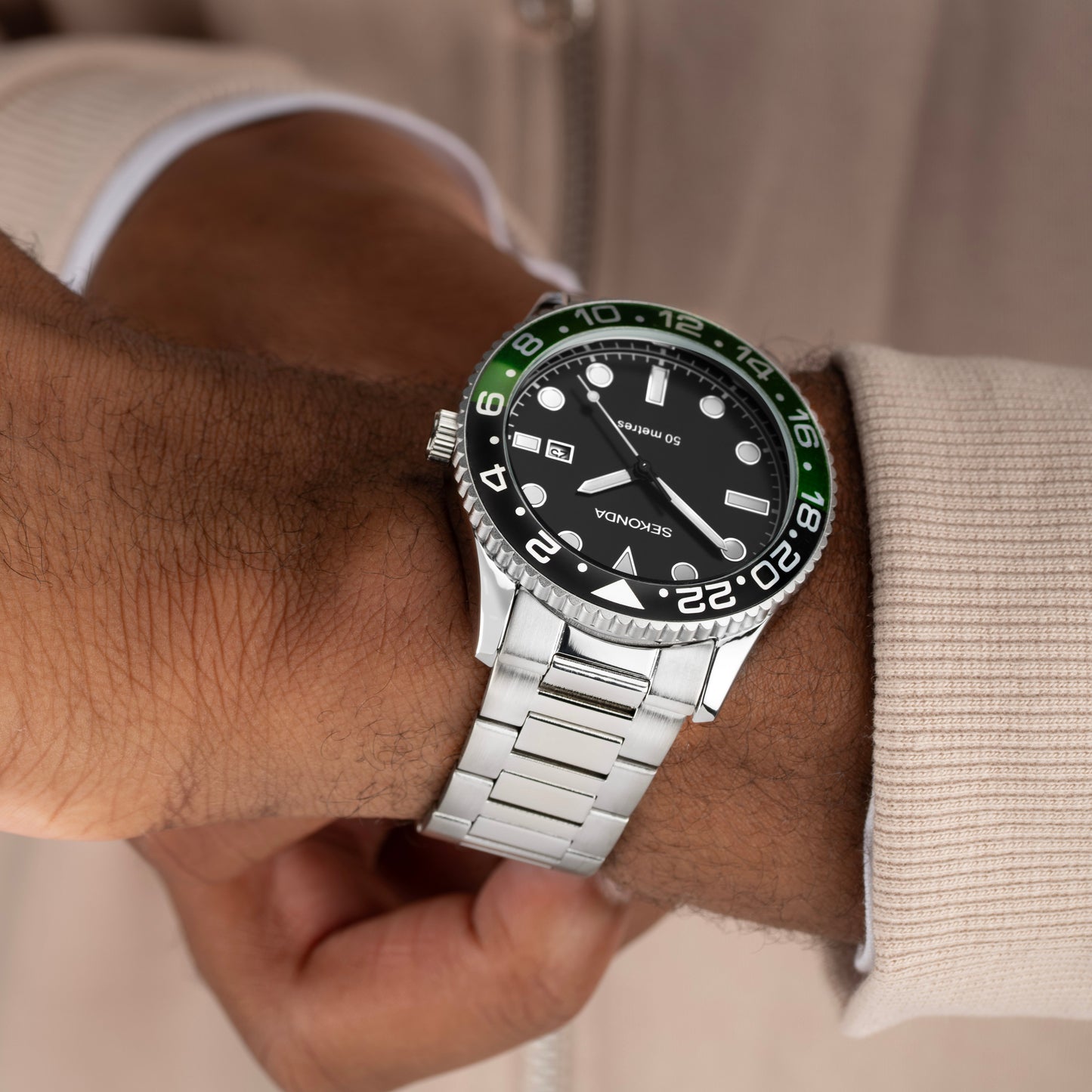 Sekonda Ocean Silver & Black Watch - SK30197