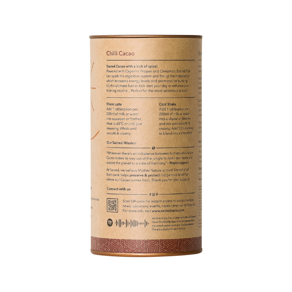 Sacred Taste Organic Drinking Cacao (Chilli Cacao) Fire 250g