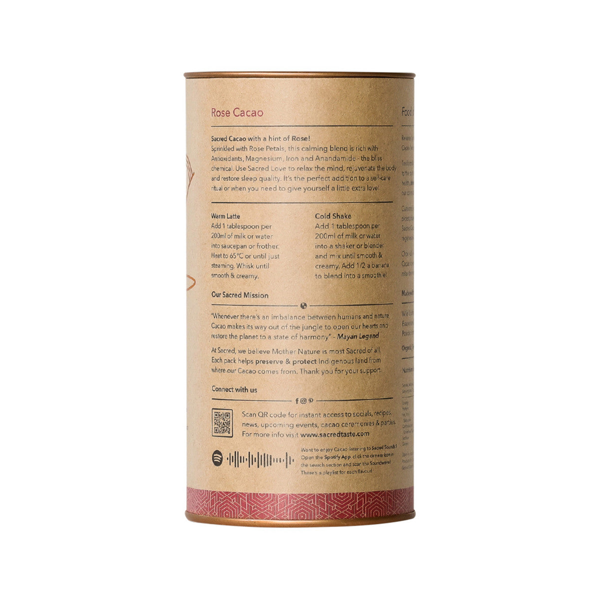 Sacred Taste Organic Drinking Cacao (Rose Cacao) Love 250g