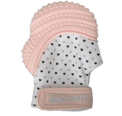 Malarkey Kids Munch Mitten Teething Mitten Pastel Pink
