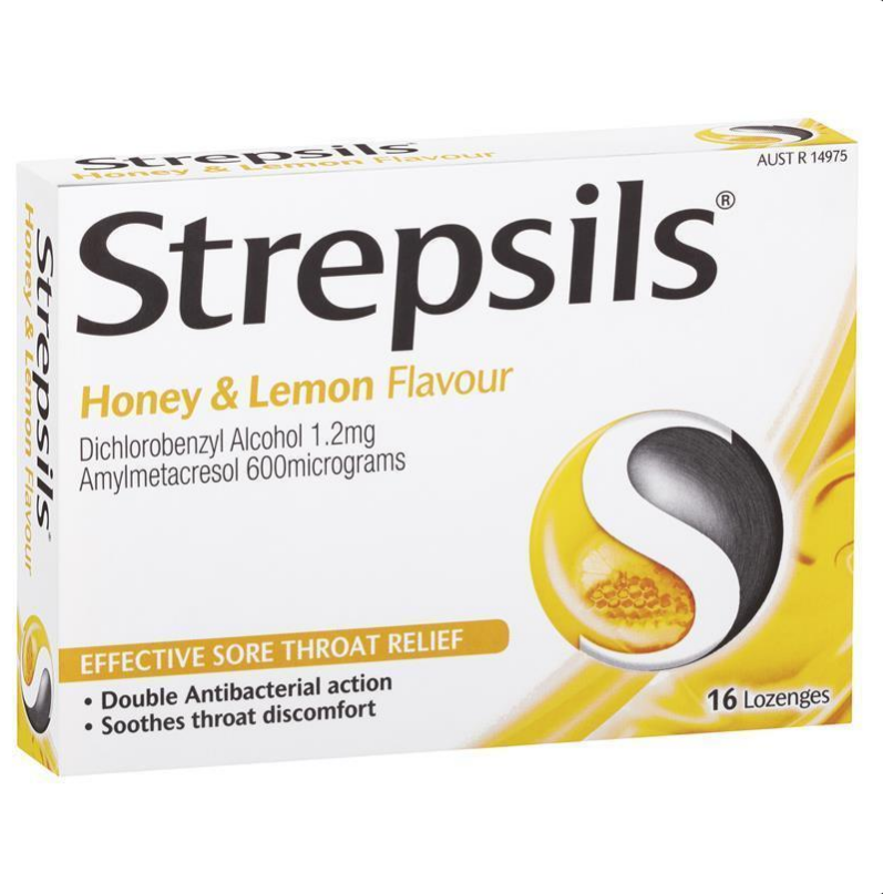 Strepsils Throat Lozenges Soothing Honey & Lemon 16 Pack