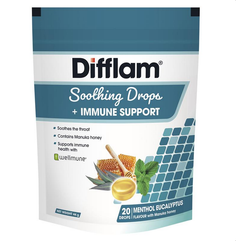 Difflam Soothing Drops + Immune Support Eucalyptus Menthol 20 Drops